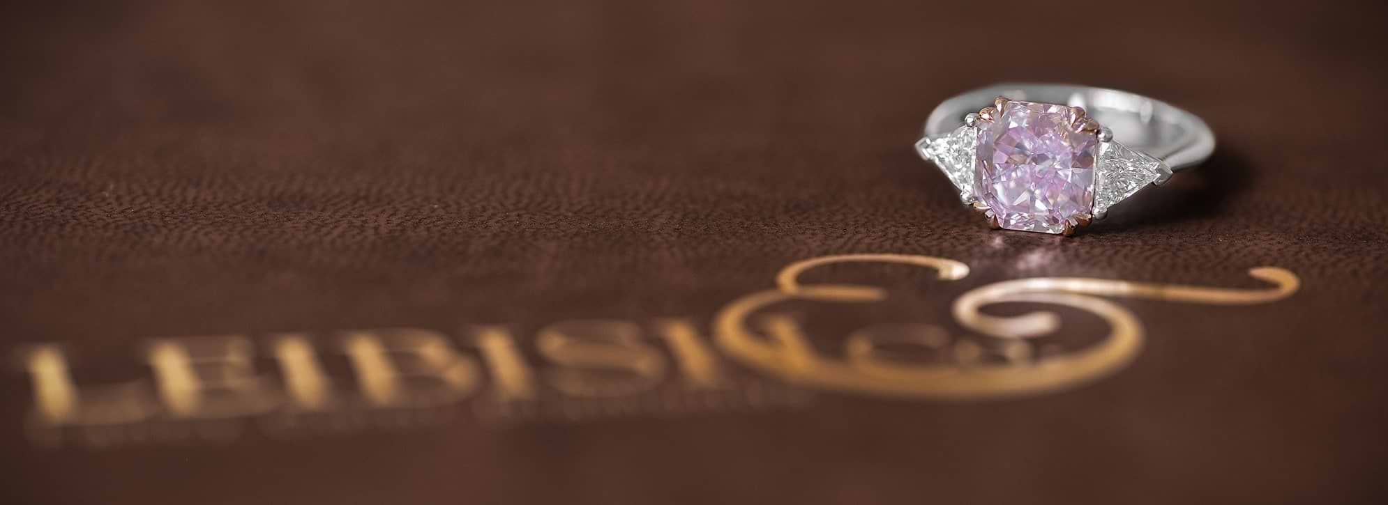 LEIBISH 3.61 ct Fancy Purplish Pink Radiant Diamond Ring